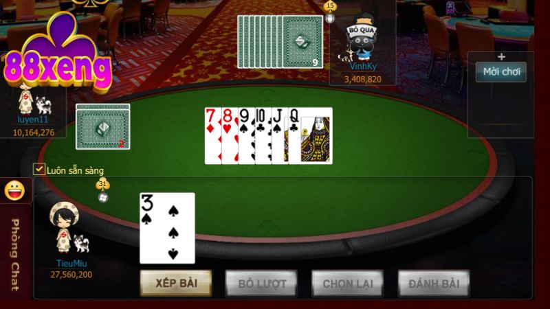 Game thủ có thể sử dụng cách chơi Sâm đánh sảnh dài tuỳ theo tình hình bài nhận