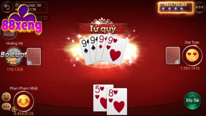 Bạn nhớ để ý cách chơi Sâm ra bộ tứ quý của đối thủ nhằm tính toán chiến thuật đánh Heo