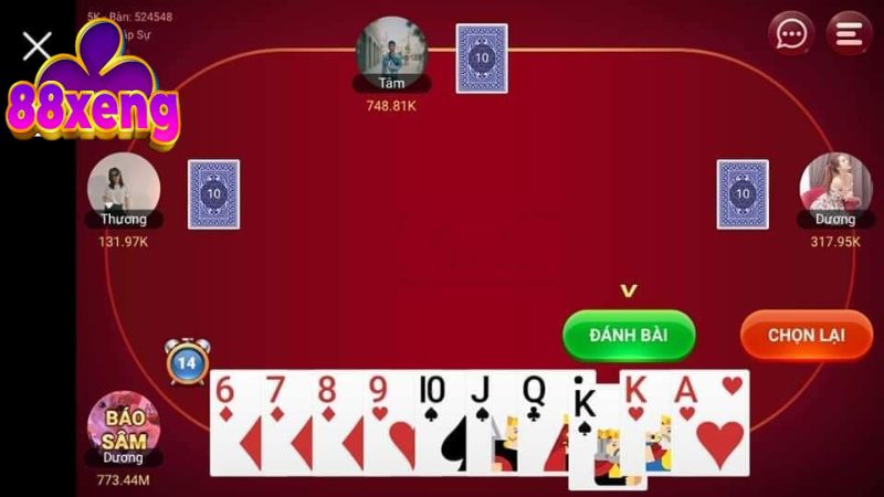 Cách chơi Sâm diễn ra theo vòng lượt đánh-chặn tuần tự đúng chiều kim đồng hồ