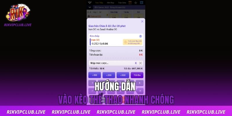 Thể Thao Hướng dẫn vào kèo thể thao nhanh chóng